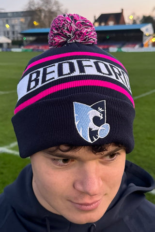 Bedford Blues Bobble Hat - Navy/Pink
